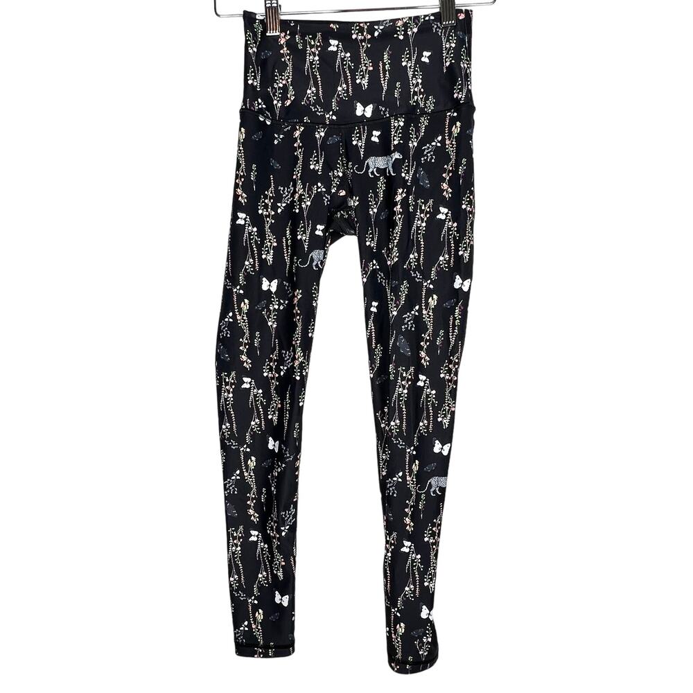 Victoria Sport Black Floral Jungle Print 7/8 Tight Leggings XS
